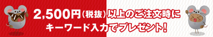 2700円以上のご注文時にキーワード入力でプレゼント！