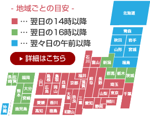 お届けまでのおおよその目安